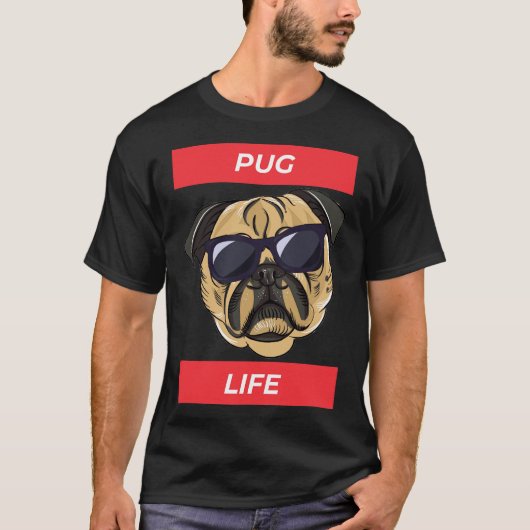 Süßes Mops-Leben - Lustig 275 T-Shirt (Vorderseite)