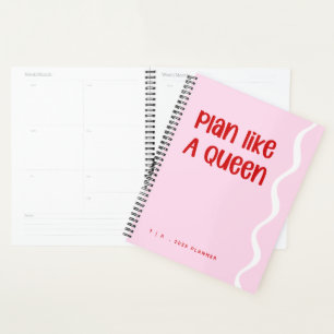 Süßes motivierendes rosa und rotes Monogramm-Jahr Planer