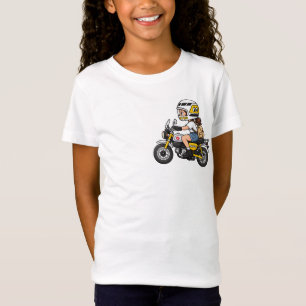 Süßes Motorrad Mädchen – Cartoon auf gelbem Mini-M T-Shirt