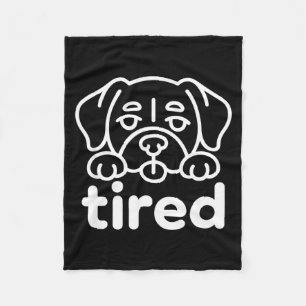 Süßes müdes Hundedesign Fleecedecke