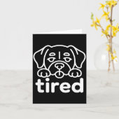 Süßes müdes Hundedesign Karte (Gelbe Blume)