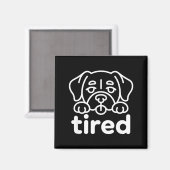 Süßes müdes Hundedesign Magnet (Vorderseite/Rückseite)