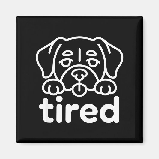 Süßes müdes Hundedesign Magnet (Vorne)