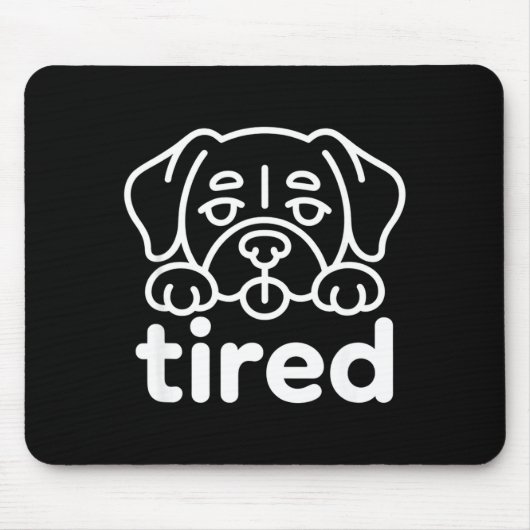 Süßes müdes Hundedesign Mousepad (Vorne)