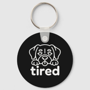 Süßes müdes Hundedesign Schlüsselanhänger