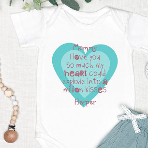 Süßes Mummy-Gedicht auf personalisiertem blauen He Baby Strampler
