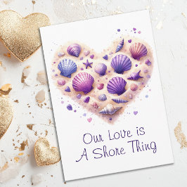 Süßes Muschel-Herz-Strand-Liebe Valentinstag Feiertagskarte