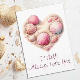 Süßes Muschelherz Strand Liebe Valentinstag Feiertagskarte