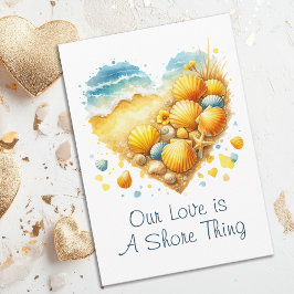 Süßes Muschelherz Strand Liebe Valentinstag Feiertagskarte