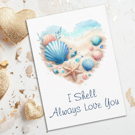 Süßes Muschelherz Strand Liebe Valentinstag Feiertagskarte