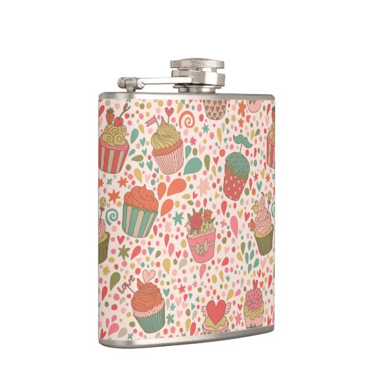 Süßes Muster Flachmann (Rechts)