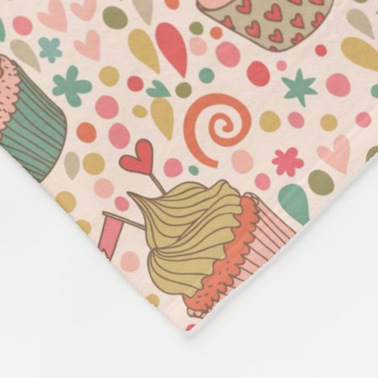 Süßes Muster Fleecedecke (Ecke)