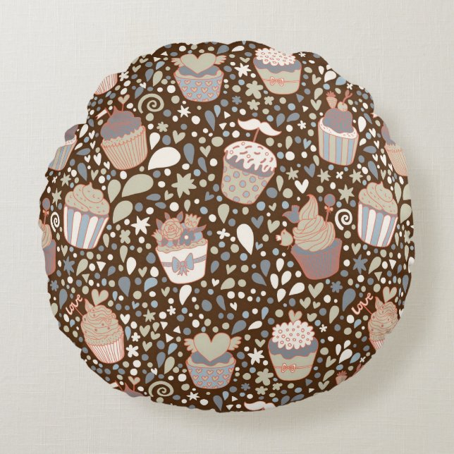 Süßes Muster gemacht von den geschmackvollen Rundes Kissen (Vorderseite)