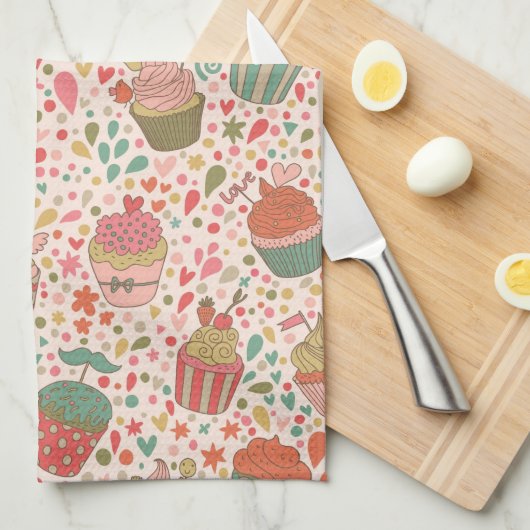 Süßes Muster Handtuch (Viertel Falte)