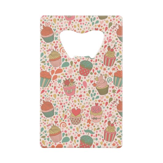 Süßes Muster Kreditkarten Flaschenöffner (Vorderseite)