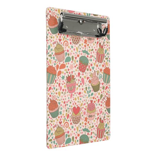Süßes Muster Mini Klemmbrett (Schrägansicht)