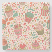 Süßes Muster Steinuntersetzer (Vorderseite)