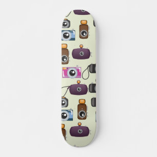 Süßes Muster von Kameras Skateboard
