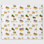 Süßes Nachtisch Wasserfarbe mit Kaffee & Tee Geschenkpapier (Flach)