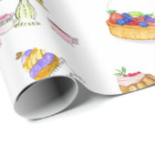 Süßes Nachtisch Wasserfarbe mit Kaffee & Tee Geschenkpapier (Rolleneckpunkt)