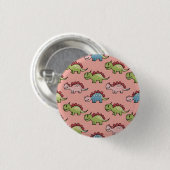 Süßes nahtloses Dinosaurier-Muster Button (Vorne & Hinten)
