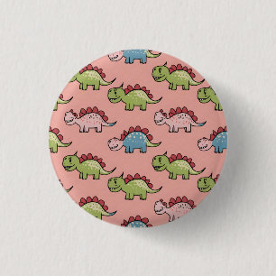 Süßes nahtloses Dinosaurier-Muster Button