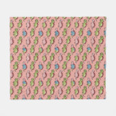 Süßes nahtloses Dinosaurier-Muster Fleecedecke (Vorderseite (Horizontal))