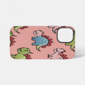 Süßes nahtloses Dinosaurier-Muster iPhone Hülle (Rückseite (Horizontal))