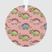 Süßes nahtloses Dinosaurier-Muster Ornament (Rückseite)
