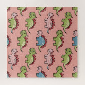 Süßes nahtloses Dinosaurier-Muster Puzzle (Horizontal)