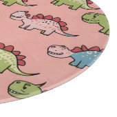 Süßes nahtloses Dinosaurier-Muster Schneidebrett (Ecke)