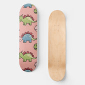 Süßes nahtloses Dinosaurier-Muster Skateboard (Vorderseite)