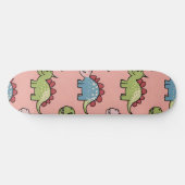 Süßes nahtloses Dinosaurier-Muster Skateboard (Horizontal)