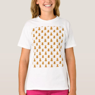 Süßes nahtloses Teddybär- und Herz-Muster T-Shirt