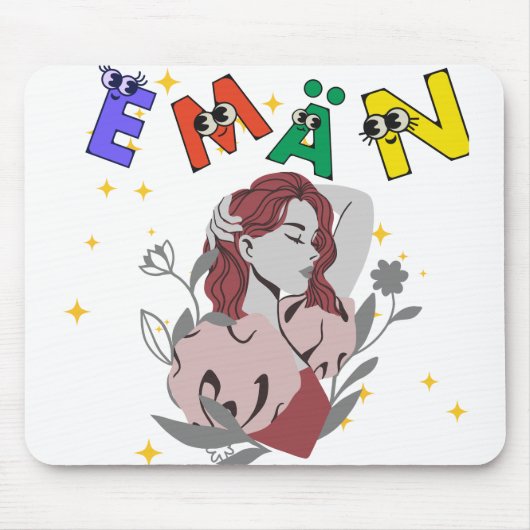 Süßes Namensdesign EMAN Mousepad (Vorne)