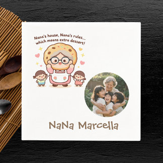 Süßes Nana-Haus-Nana-Regeln-Oma-Foto Serviette