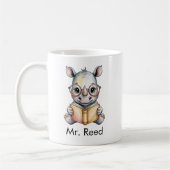 Süßes Nashorn liest ein Buch Custom Kaffeetasse (Links)