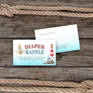 Süßes nautisches Babyshower-Windel-Raffle-Spiel Begleitkarte