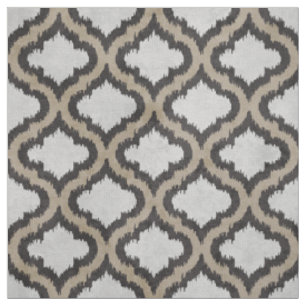 Süßes neutrales beige-graues Ikat-Muster im marokk Stoff