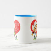 Süßes niederländisches Mädchen-Vintage Tulpen Zweifarbige Tasse (Mittel)