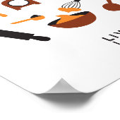 Süßes Niedliches Backwerkzeug Art Poster (Ecke)