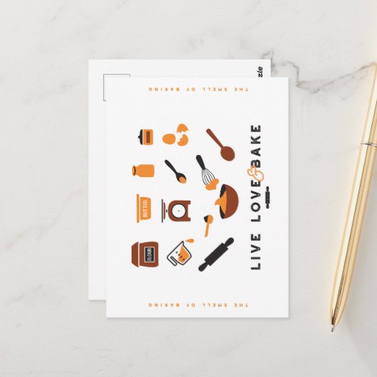 Süßes Niedliches Backwerkzeug Art Postkarte (Vorderseite/Rückseite Beispiel)