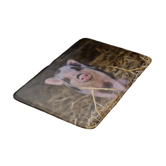 Süßes niedliches Schwein Badematte (Schrägansicht)