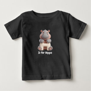 Süßes Nilpferd Buchstabe H Kinder T-Shirt Tier A