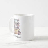 Süßes Nilpferd liest ein Buch Custom Kaffeetasse (Vorderseite Links)