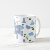 Süßes Nilpferd-Monogramm-Initial Kaffeetasse (VorderseiteRechts)