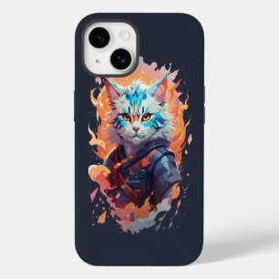 Süßes Ninja-Katzen-Krieger-Design iPhone 14 Hülle