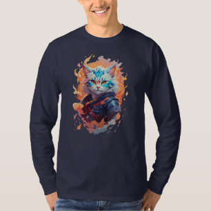Süßes Ninja-Katzen-Krieger-Design T-Shirt