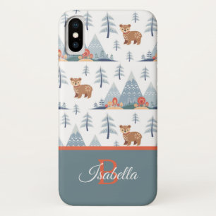 Süßes nordisches Bärenmuster Monogramm personalisi Case-Mate iPhone Hülle