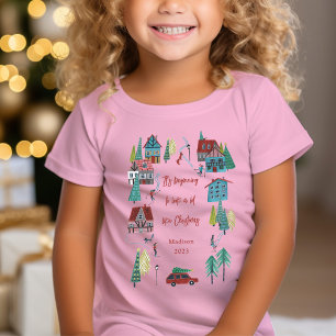 Süßes nordisches Skidorf Weihnachtsfeier T-Shirt